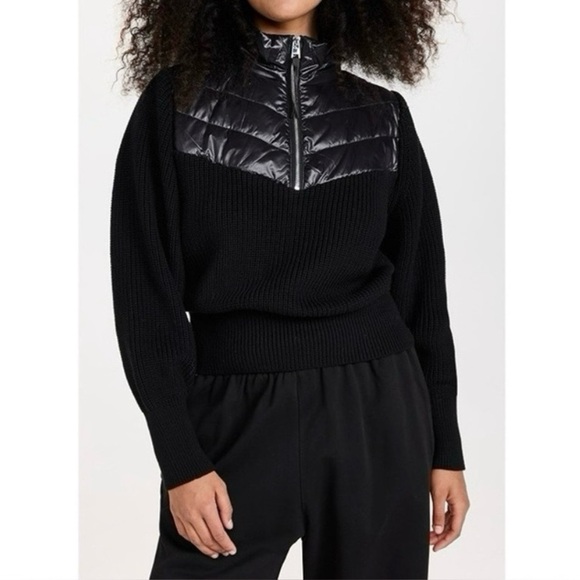 Varley Sweaters - Varley Daines Half Zip Puffer Sweater Jacket Black Women’s Size XL